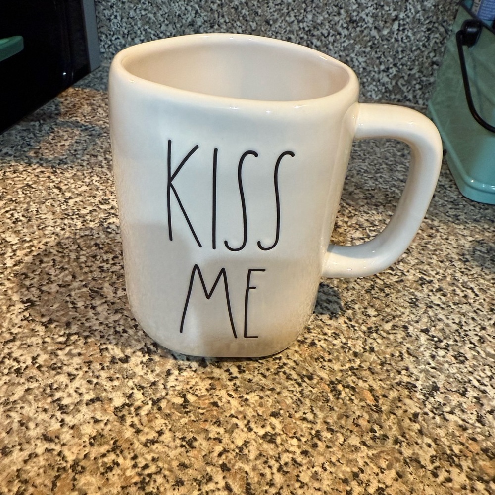Rae Dunn White 'Kiss Me' Mug - NWOT